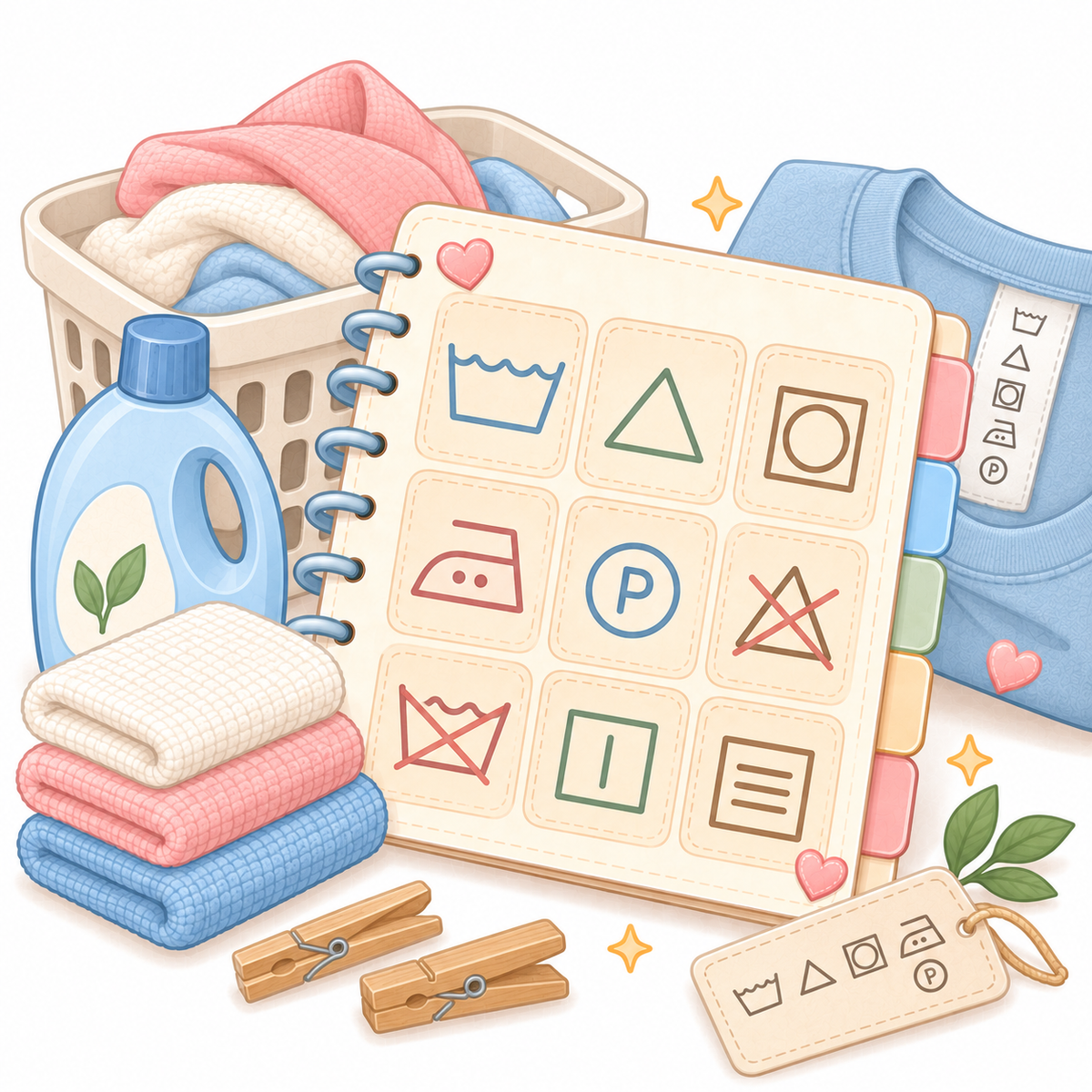 Laundry Symbols Cheat Sheet Pack