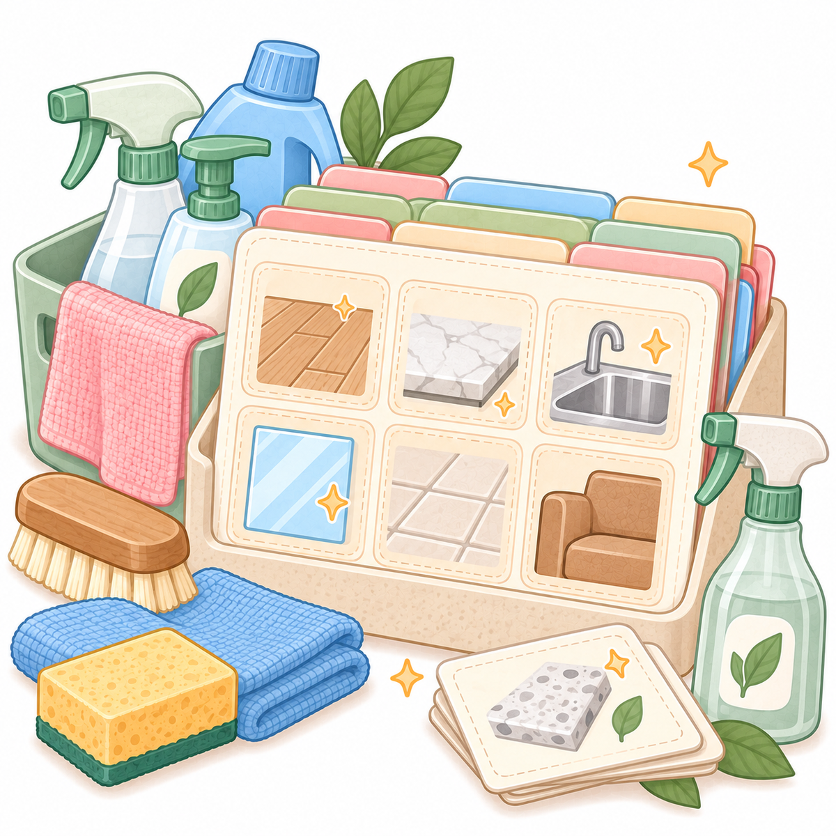 Surface-Safe Cleaning Reference Cards